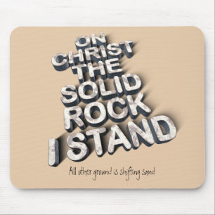 Christ Solid Rock christliche Bio-Zitat-Typografie Mousepad
