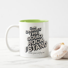 Christ Solid Rock christliche Bio-Zitat-Typografie Zweifarbige Tasse