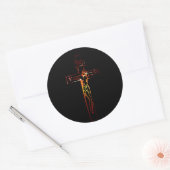 Christ sur croix Black Edition Runder Aufkleber (Umschlag)