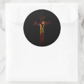 Christ sur croix Black Edition Runder Aufkleber (Tasche)
