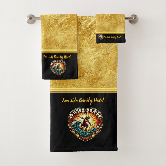Christ Surfs Waves bringen ewige Kraft (B) Badhandtuch Set (Insitu)