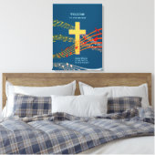 CHRIST THE CENTRE Christliche Gottesdienste Leinwanddruck (Insitu (Schlafzimmer))