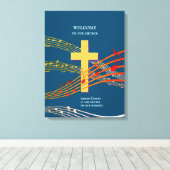 CHRIST THE CENTRE Christliche Gottesdienste Leinwanddruck (Insitu (Holzboden))