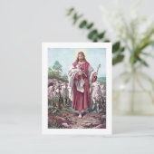 Christ The Good Shepherd Bernhard Plockhorst 1878 Postkarte (Stehend Vorderseite)