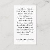 Christ the King Prayer Card Telefonnummerkarte (Rückseite)