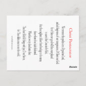 Christ the Light-giver Prayer Card Postkarte (Rückseite)