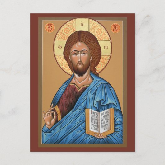 Christ the Light Giver Prayer Card Postkarte (Vorderseite)