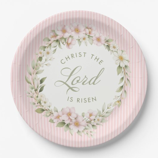 Christ the Lord is Risen | Spring Flowers Pappteller (Vorderseite)