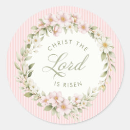 Christ the Lord is Risen | Spring Flowers Runder Aufkleber