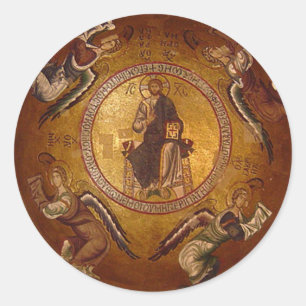 Christ the Pantakrator Christlich Religious Icon Runder Aufkleber