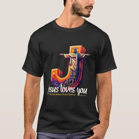 Christ the Redeemer statue standing within a J T-Shirt (Vorderseite)