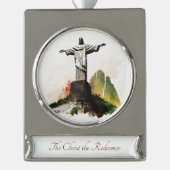 Christ the Redeemer Travel Art Collection Banner-Ornament Silber (Vorderseite)