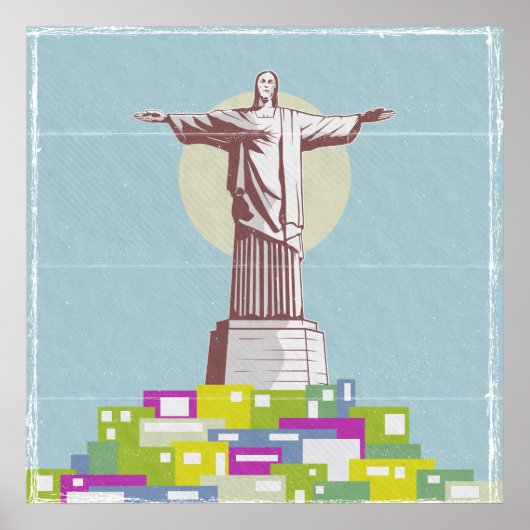 Christ the Redeemer Travel Poster Favela (Vorne)