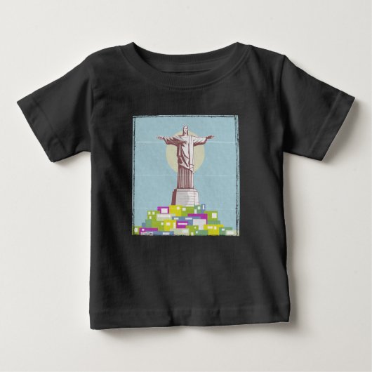 Christ the Redeemer Travel Poster Favela Baby T-shirt (Vorderseite)