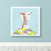 Christ the Redeemer Travel Poster Favela Leinwanddruck (Insitu (Holzboden))