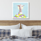 Christ the Redeemer Travel Poster Favela Leinwanddruck (Insitu (Schlafzimmer))