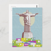 Christ the Redeemer Travel Poster Favela Postkarte (Vorne/Hinten)