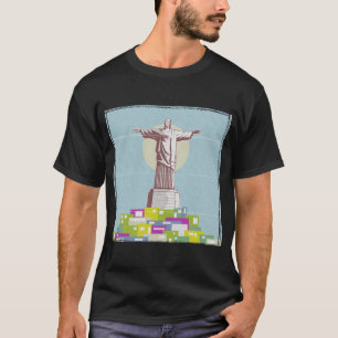 Christ the Redeemer Travel Poster Favela T-Shirt