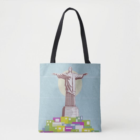 Christ the Redeemer Travel Poster Favela Tasche (Vorderseite)