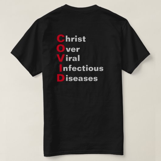 Christ über COVID T - Shirt (Design Rückseite)