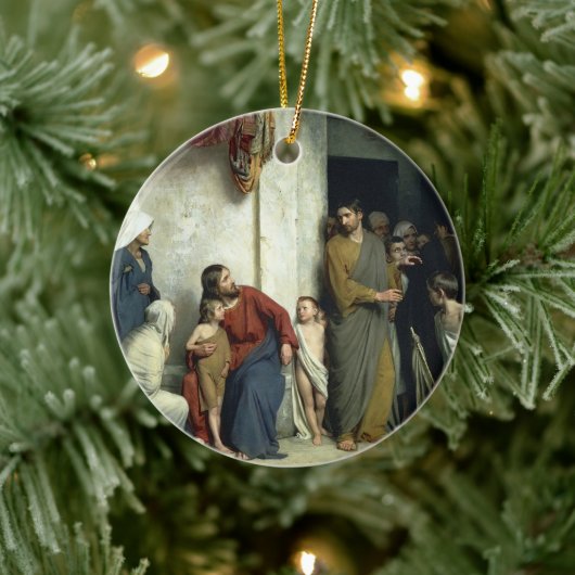 Christ und die Kinder von Carl Bloch Keramik Ornament (Baum)