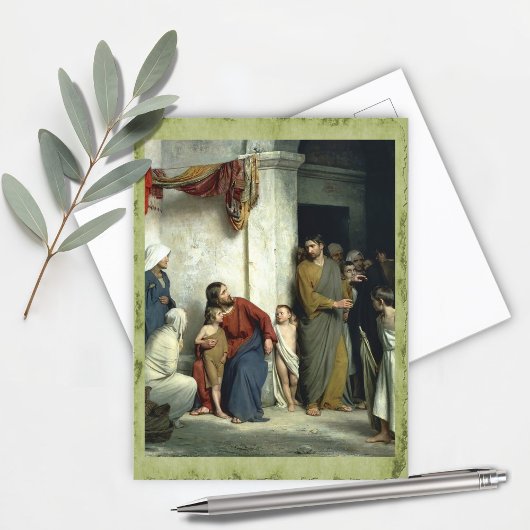 Christ und die Kinder von Carl Bloch Postkarte