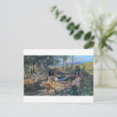 Christ und Samariterin um 1890 Postkarte (Stehend Vorderseite)