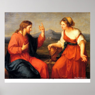 Christ und Samariterin von Angelica Kauffmann Poster