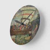 Christ walking on the water, after the 'Navicella' Runde Wanduhr (Winkel)