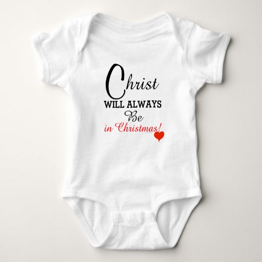Christ wird immer in Weihnachten Red Heart Baby Baby Strampler (Vorderseite)
