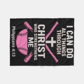 Christ-zentrierter christlicher Athlet Softll Fleecedecke (Vorderseite (Horizontal))