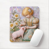 CHRISTABEL ~ Pastell Mädchen Piglet ~ Mousepad (Mit Mouse)