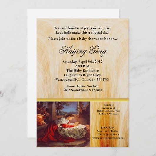 Christain Baby Shower Einladung 2 (Vorne/Hinten)