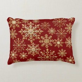 Christams Gold and Red Snowflake Dekokissen