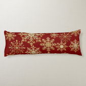 Christams Gold and Red Snowflake Seitenschläferkissen (Rückseite)