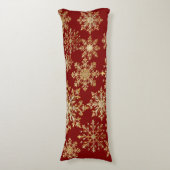 Christams Gold and Red Snowflake Seitenschläferkissen (Vorderseite Vertikal)
