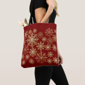 Christams Gold and Red Snowflake Wrapping paper Tasche (Von Nahem)