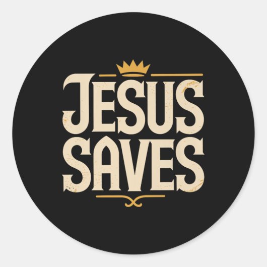 Christan Jesus Rette Premium Runder Aufkleber (Vorderseite)