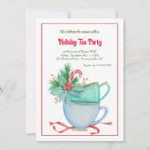 Christas Teacup Holiday Tea Party Einladung (Vorderseite)