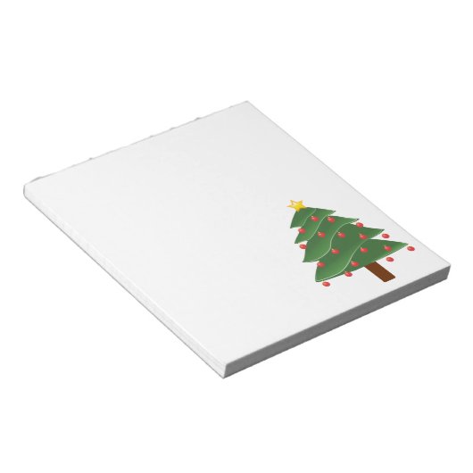 Christbaum auf Weiß Notizblock (angewinkelt)