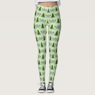 Christbaum Dekorieren Eichhörnchen Gemustert Leggings
