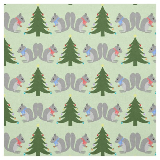 Christbaum Dekorieren Eichhörnchen Gemustert Stoff (Muster)