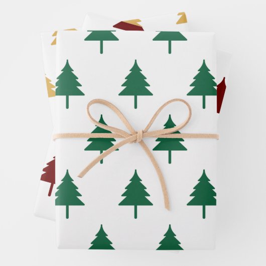 Christbaum Drei Farben Geschenkpapier Set (Beispiel)