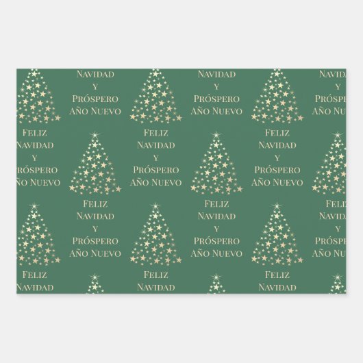 Christbaum Feliz Navidad y Prospero Año Nuevo Geschenkpapier Set (Vorderseite 3)