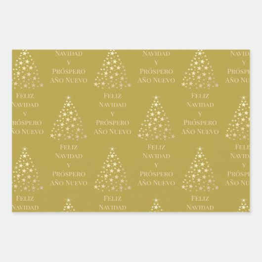 Christbaum Feliz Navidad y Prospero Año Nuevo Geschenkpapier Set (Vorderseite)