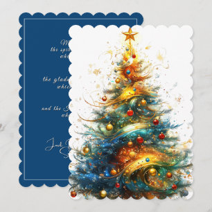 Christbaum Helle Farben Goldener Stern Feiertagskarte