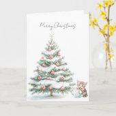 Christbaum Kitten Peppermint Karte (Gelbe Blume)