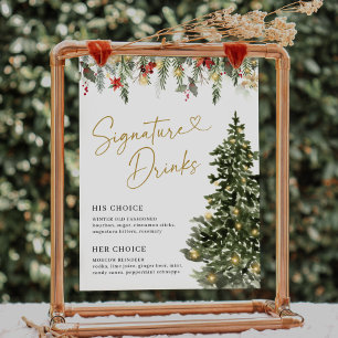 Christbaum-Lichter Kiefer Signature-Drinks-Schild Poster