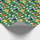 Christbaum Popcorn Cranberries in Ornamenten Geschenkpapier (Ecke)