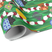 Christbaum Popcorn Cranberries in Ornamenten Geschenkpapier (Rolleneckpunkt)